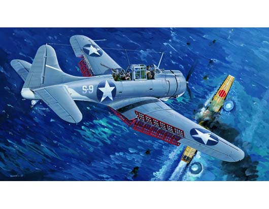 美国海军SBD-3 “无畏”俯冲轰炸机中途岛纪念版02244-1/32 系列-小号手