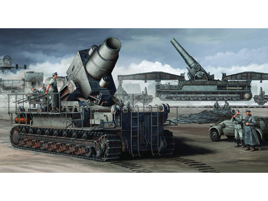 德国“卡尔” (60cm)&(54cm)自行迫击炮初期铁路运输型00208-1/35 系列-小 